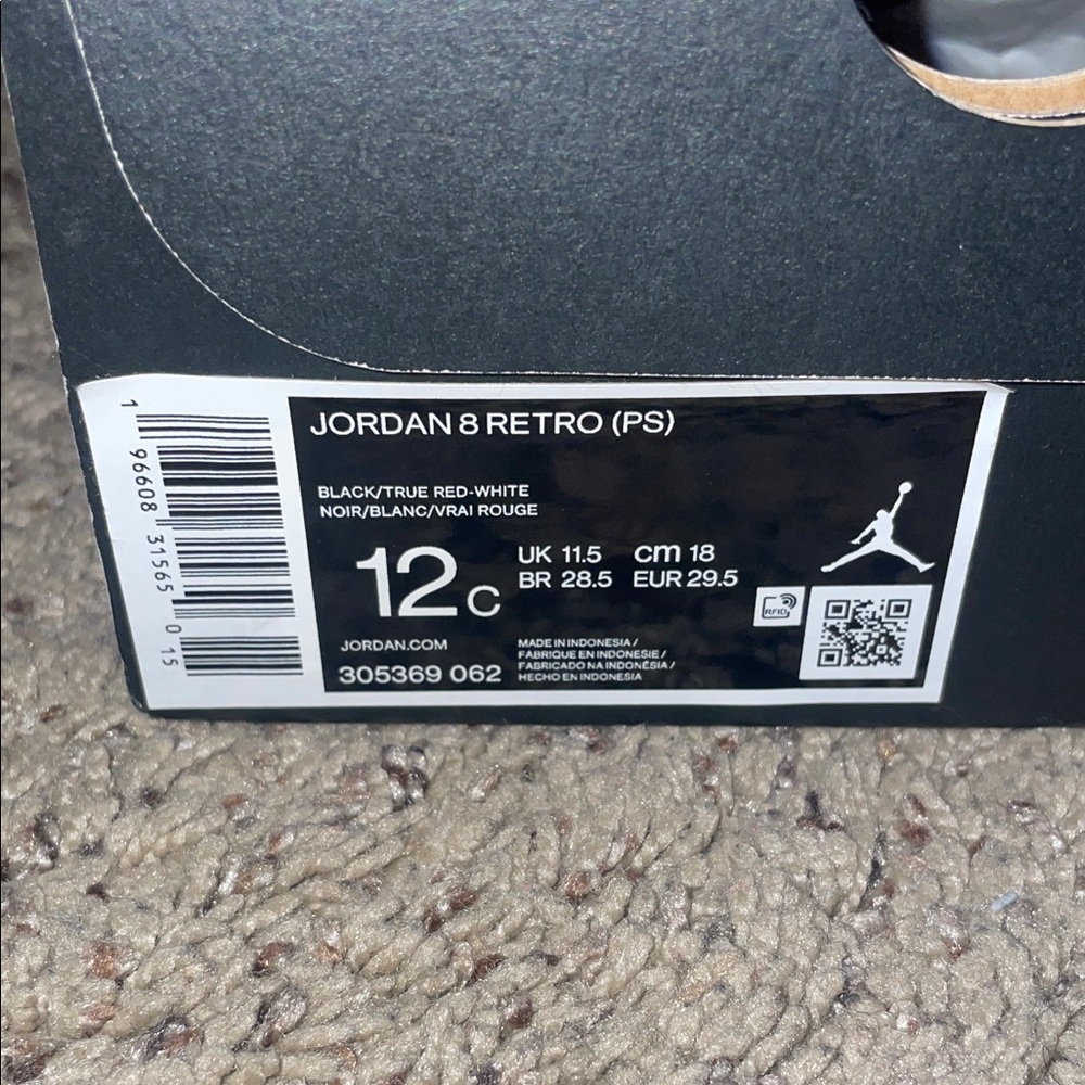 Jordan 8 Retro PS in Black, Red, and White - Picture 2 of 6